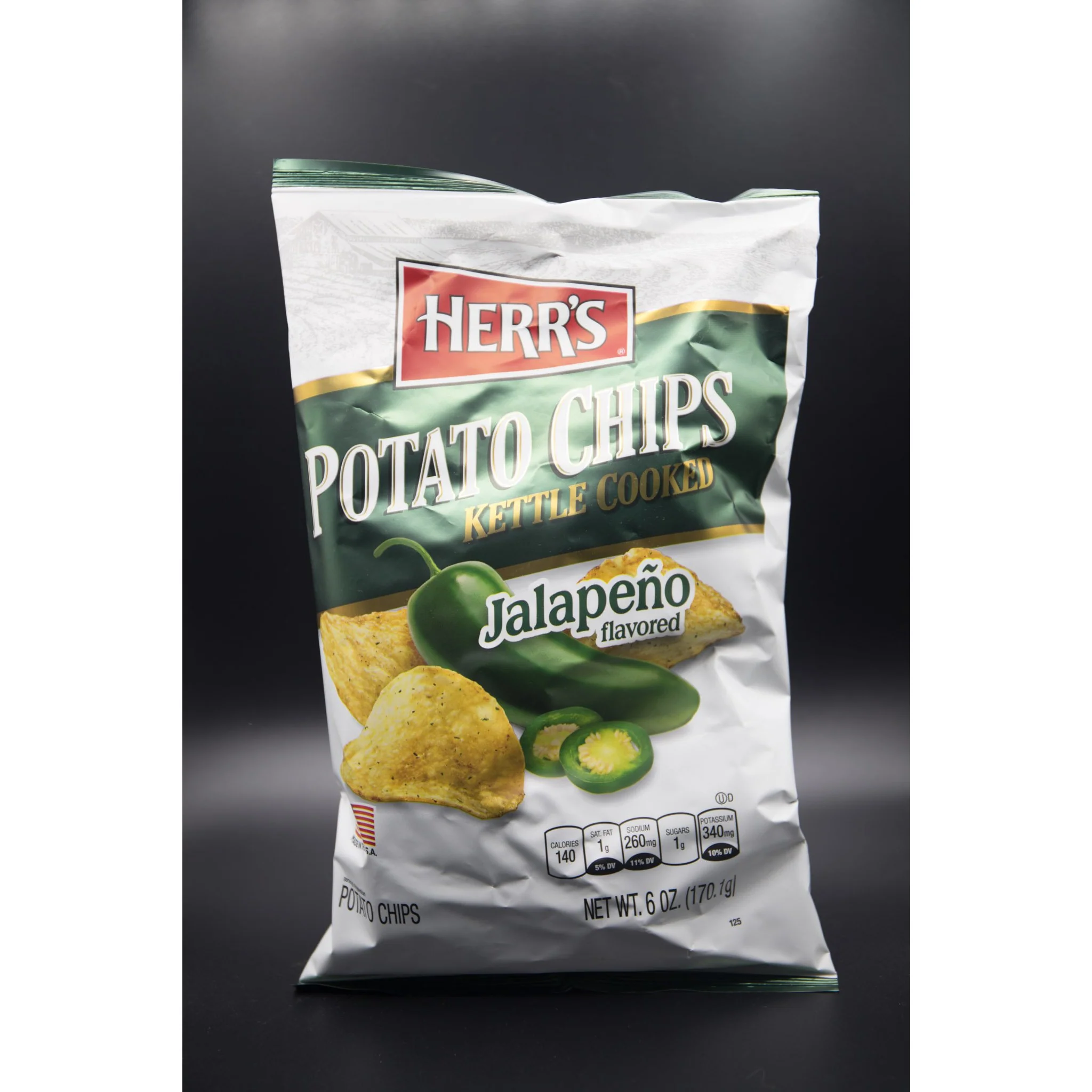 Herr's Kettle Cooked Jalapeño Flavored Potato Chips 142g (USA) - Image 2