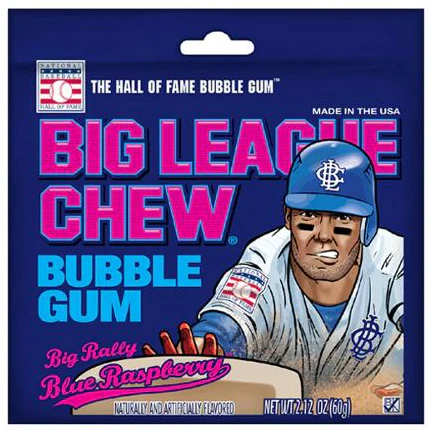 US Big League Chew Blue Raspberry Gum 60g (USA)